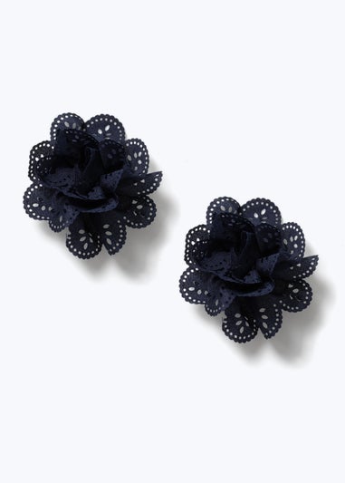 Muse Flitzy Back To School Navy Flower Clips