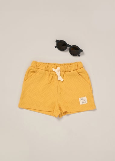 Lily & Jack Mustard Jacquard Jersey Polo Shirt, Shorts & Sunglasses Outfit Set (12 -24 months)