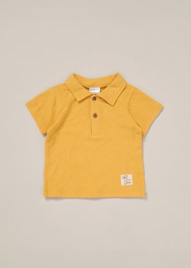 Lily & Jack Mustard Jacquard Jersey Polo Shirt, Shorts & Sunglasses Outfit Set (12 -24 months)