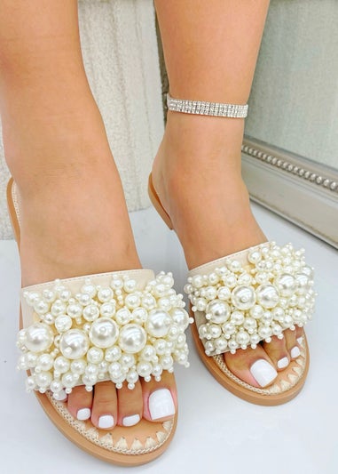 Love Lemonade White Pearl Crystal Pretty Pearl Sliders