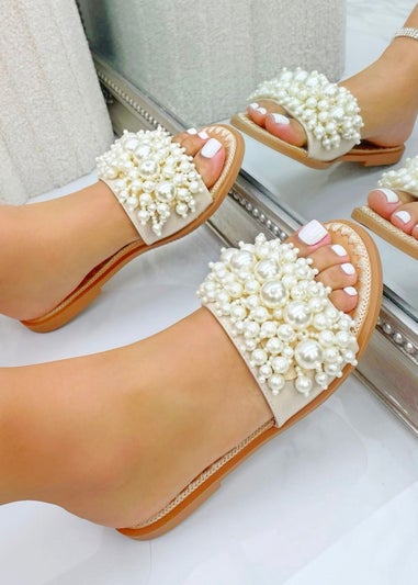 Love Lemonade White Pearl Crystal Pretty Pearl Sliders