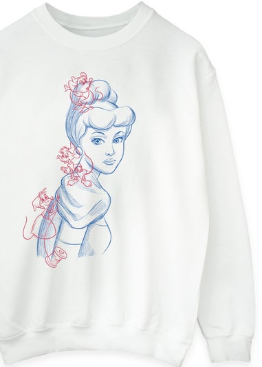 Disney Cinderella Line Portrait White Sweatshirt