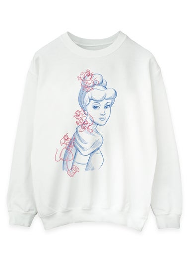 Disney Cinderella Line Portrait White Sweatshirt