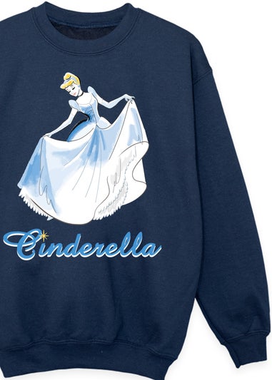 Disney Cinderella Pose Girls Navy Sweatshirt (3-13 Years)