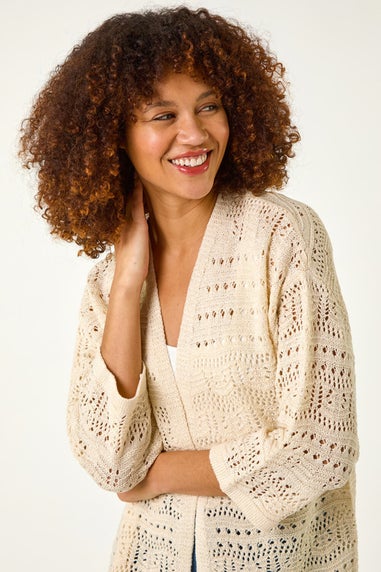 Roman Natural Stitch Detail Cardigan