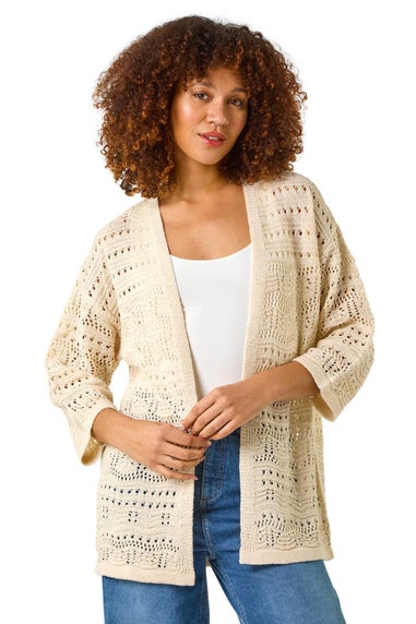 Roman Natural Stitch Detail Cardigan