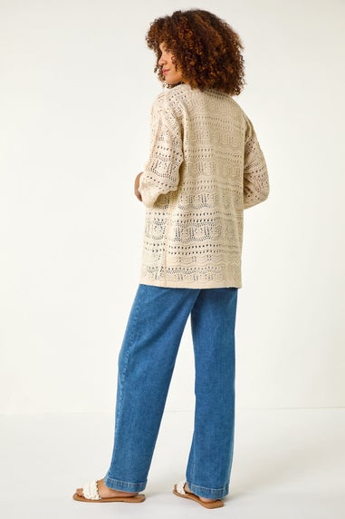 Roman Natural Stitch Detail Cardigan