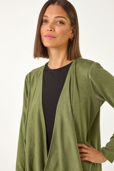 Roman Khaki Waterfall Stretch Cardigan