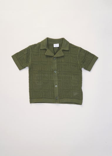 Norn Studios Khaki True Knit Resort Shirt & Short Outfit Set (2-7 yrs)