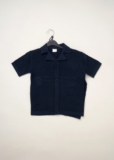 Norn Studios Navy True Knit Resort Shirt & Short Outfit Set (2-7 yrs)