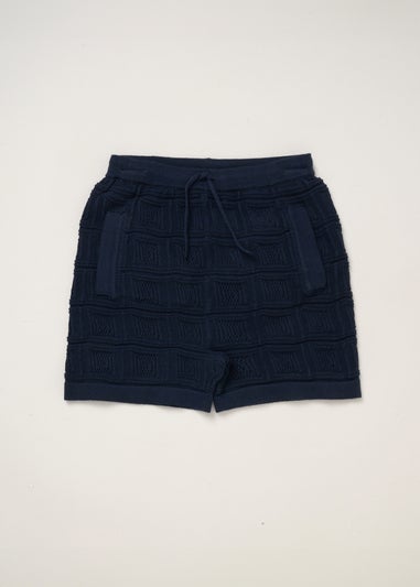 Norn Studios Navy True Knit Resort Shirt & Short Outfit Set (2-7 yrs)