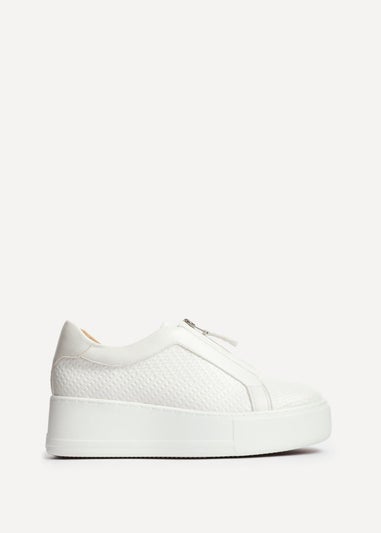 Linzi Piper White Faux Leather Platform Trainer