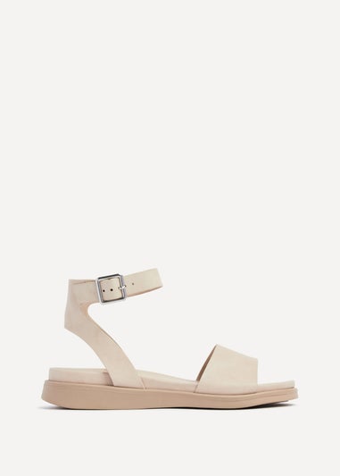 Linzi Kara Sand Faux Leather Footbed Flatform Sandals