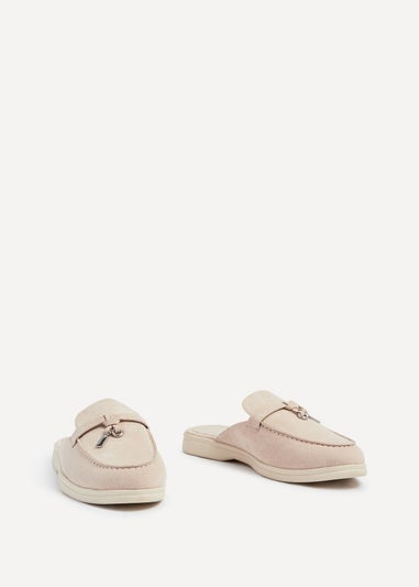 Linzi Alix Beige Faux Suede Slip On Summer Mule