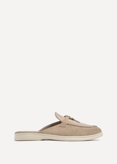 Linzi Alix Mocha Faux Suede Slip On Summer Mule