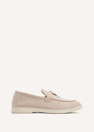 Linzi Alette Beige Faux Suede Slip On Summer Loafer