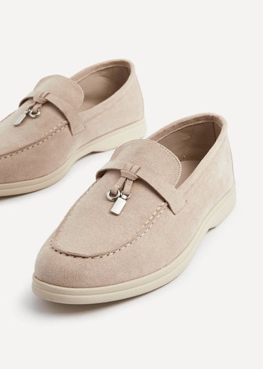 Linzi Alette Beige Faux Suede Slip On Summer Loafer