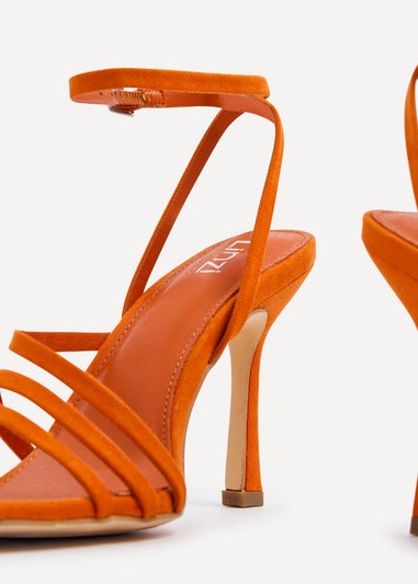 Linzi Scarlett Orange Faux Suede Strappy Heel Sandal