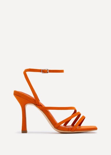 Linzi Scarlett Orange Faux Suede Strappy Heel Sandal