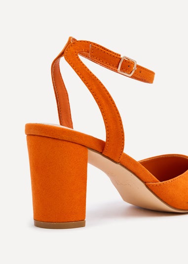 Linzi Carrie Orange Faux Suede Mid Height Court Shoe