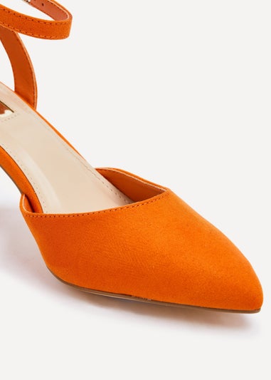 Linzi Carrie Orange Faux Suede Mid Height Court Shoe