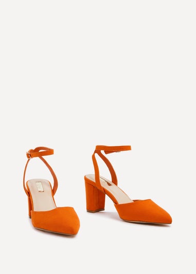 Linzi Carrie Orange Faux Suede Mid Height Court Shoe