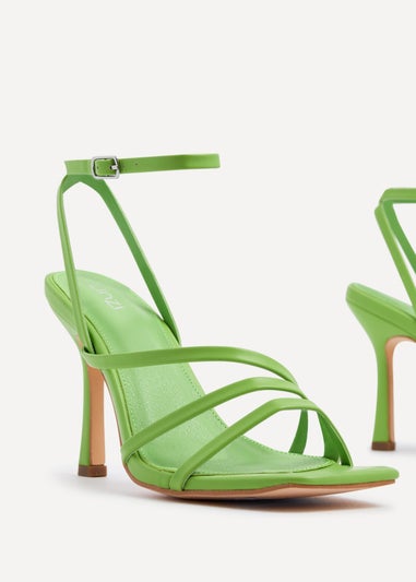 Linzi Scarlett Lime Green Faux Leather Strappy Heel Sandal