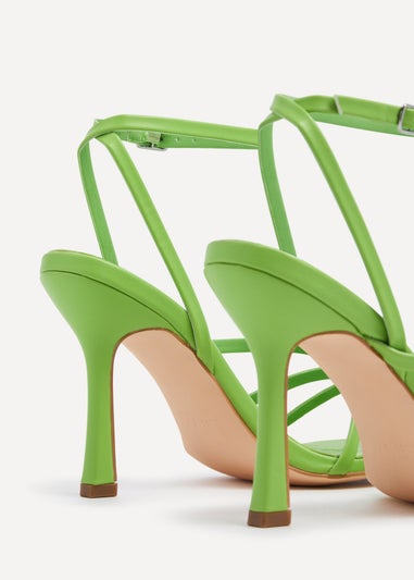 Linzi Scarlett Lime Green Faux Leather Strappy Heel Sandal
