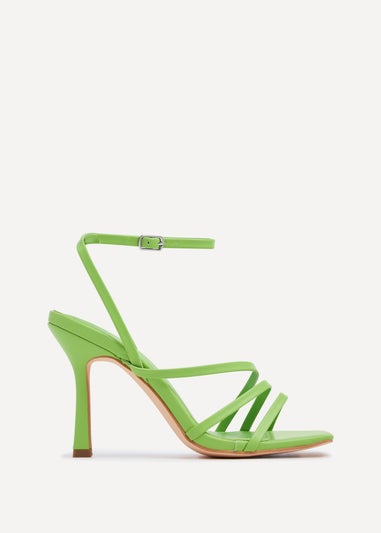 Linzi Scarlett Lime Green Faux Leather Strappy Heel Sandal