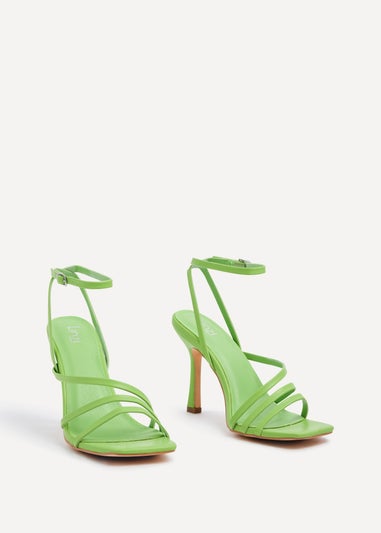 Linzi Scarlett Lime Green Faux Leather Strappy Heel Sandal