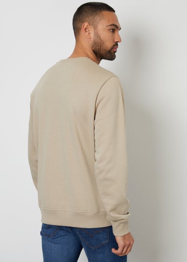 Threadbare Stone Cotton Blend Satsuma Crew Neck Sweatshirt