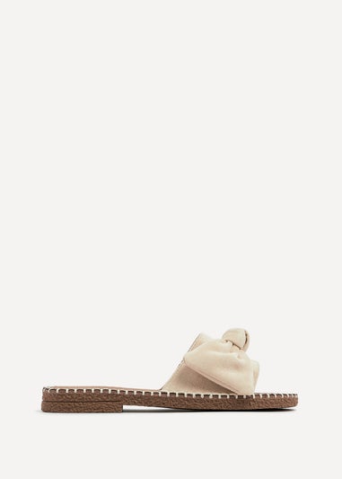 Linzi Detroit Beige Suede Slip On Slider