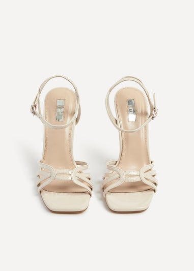 Linzi Serena Nude Faux Patent Leather Sandal Back High Heels