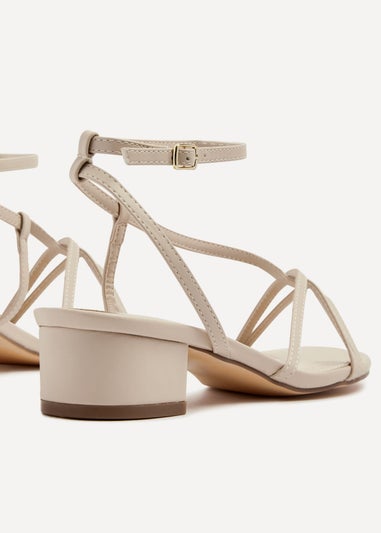 Linzi Calista Nude Faux Leather Strappy Low Block Sandal