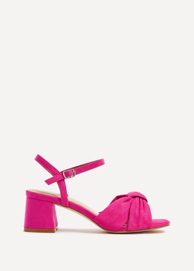 Linzi Charlotte Hot Pink Suede Block Heeled Sandal