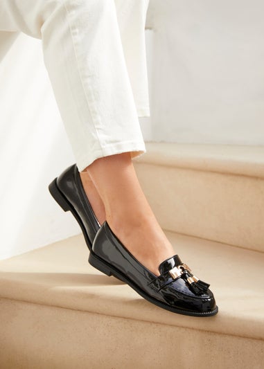 Linzi Tonia Black Patent Classic Loafer