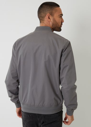 Threadbare Dark Grey Showerproof Classic Bomber Jacket