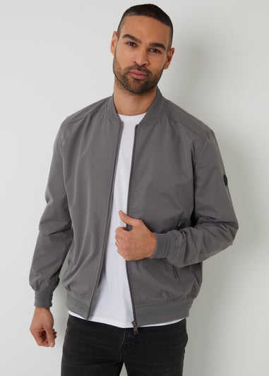 Threadbare Dark Grey Showerproof Classic Bomber Jacket