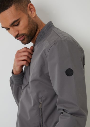 Threadbare Dark Grey Showerproof Classic Bomber Jacket