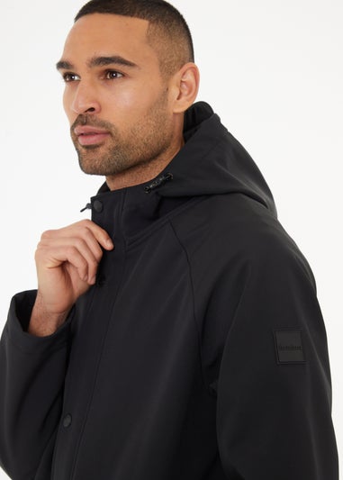 Threadbare Black  Hooded Tie Waist Coat With Stretch