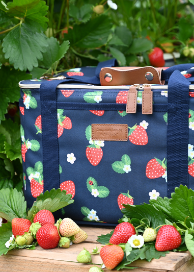 Summerhouse by Navigate Strawberries & Cream Family Coolbag Navy 18L