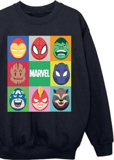 Marvel Easter Eggs Kids Black Sweatshirt (3-13 Years)