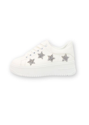 Love Lemonade Silver Crystal Stardust Chunky Trainers