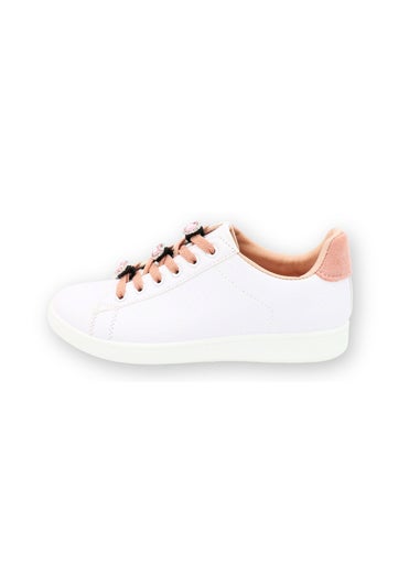 Love Lemonade Dusty Pink Sparkly Gem Hearts Classic Trainers