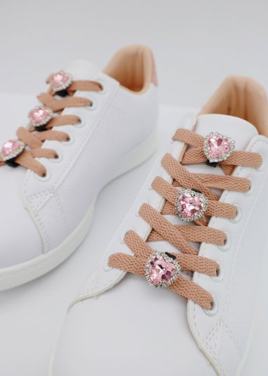 Love Lemonade Dusty Pink Sparkly Gem Hearts Classic Trainers