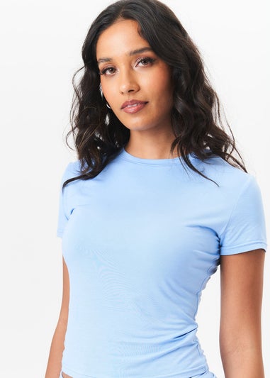 Gini London Blue Short Sleeves Relaxed Fit Tee