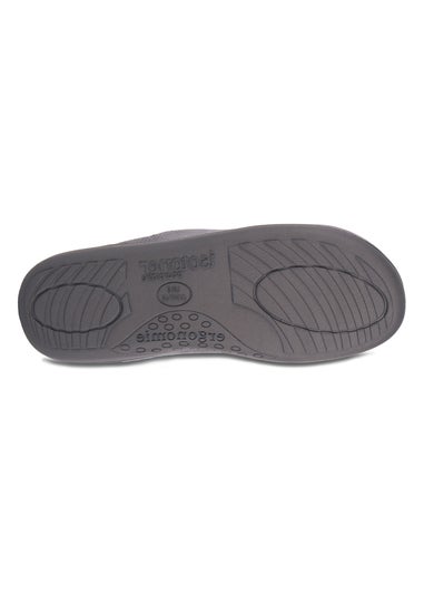 Totes Isotoner Grey Square Patterned Smart Mule Slipper