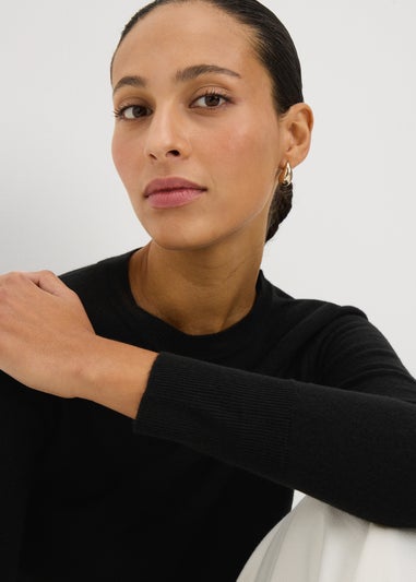Black Crewneck Soft Jumpers