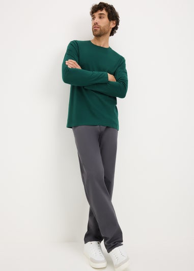 Green Long Sleeve Crew Neck Top