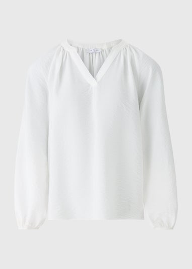 White Solid Popover Shirt